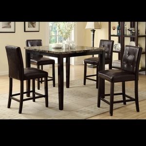 Marble finish dinning table with chair set